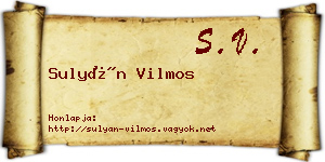 Sulyán Vilmos névjegykártya